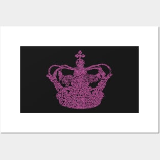 Pink Queen Crown Minimalism Pattern Posters and Art